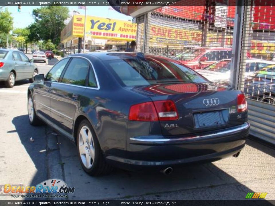 2004 Audi A8 L 4.2 quattro Northern Blue Pearl Effect / Beige Photo #6