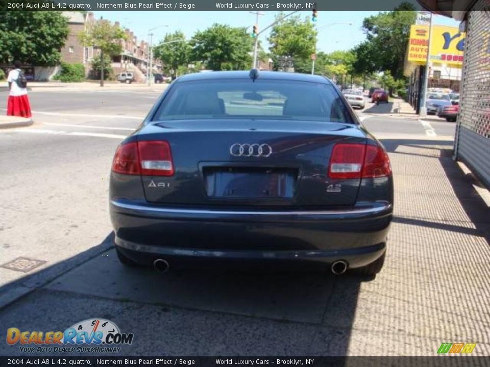 2004 Audi A8 L 4.2 quattro Northern Blue Pearl Effect / Beige Photo #7