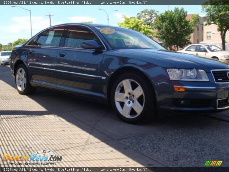 2004 Audi A8 L 4.2 quattro Northern Blue Pearl Effect / Beige Photo #9