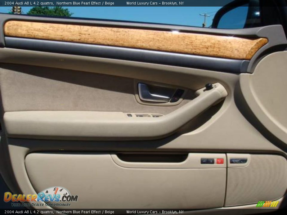 2004 Audi A8 L 4.2 quattro Northern Blue Pearl Effect / Beige Photo #16