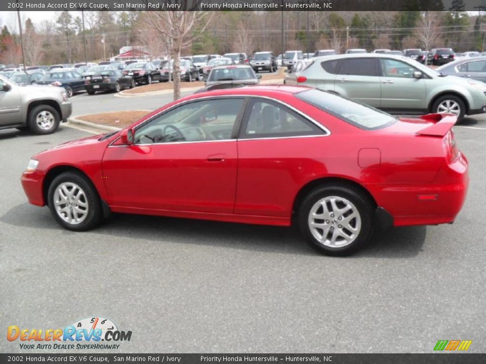 2002 Honda Accord EX V6 Coupe San Marino Red / Ivory Photo #2