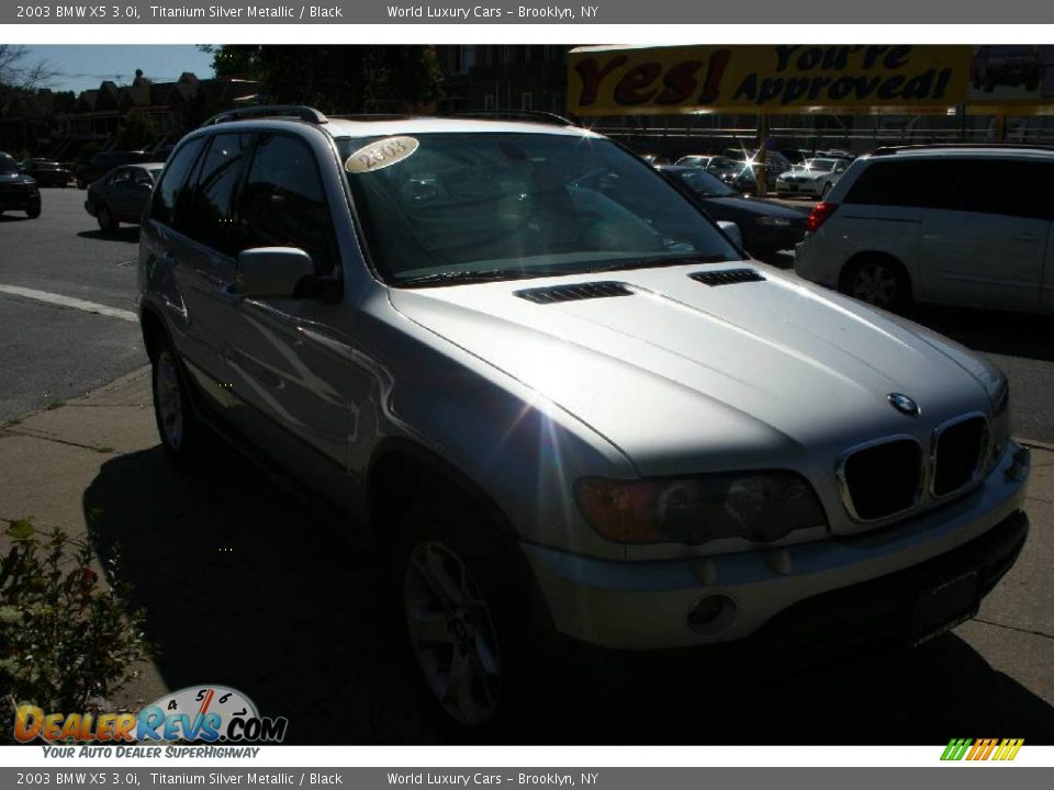 2003 BMW X5 3.0i Titanium Silver Metallic / Black Photo #3