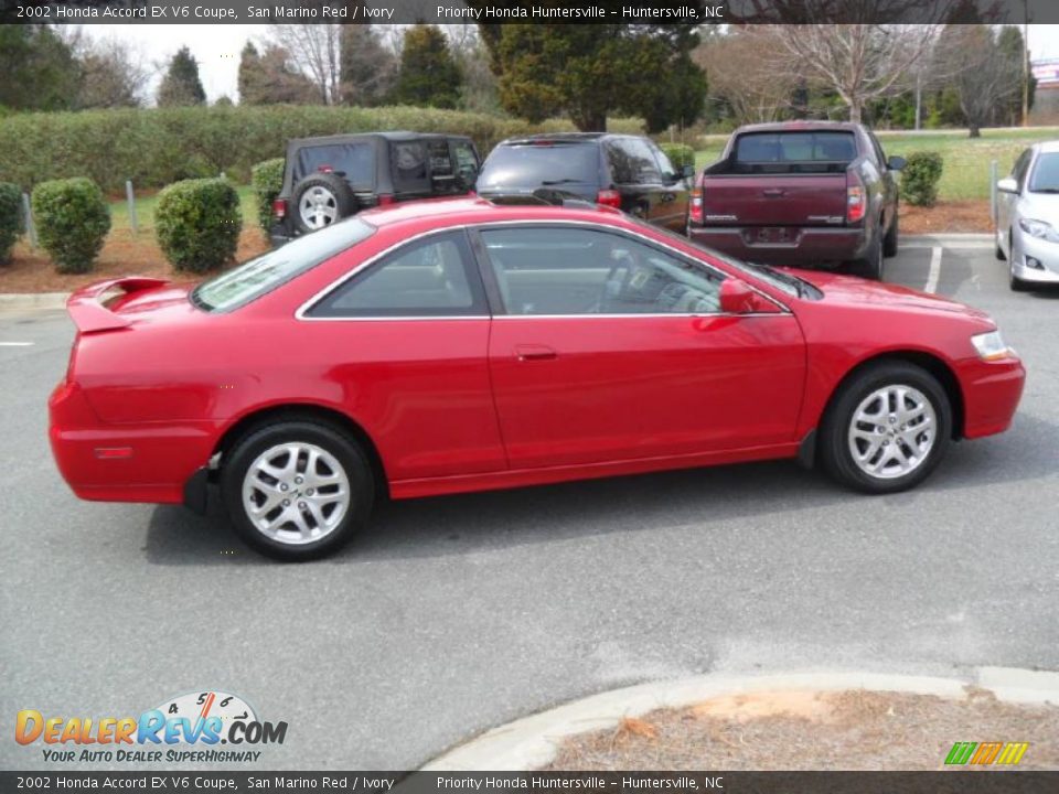 2002 Honda Accord EX V6 Coupe San Marino Red / Ivory Photo #5