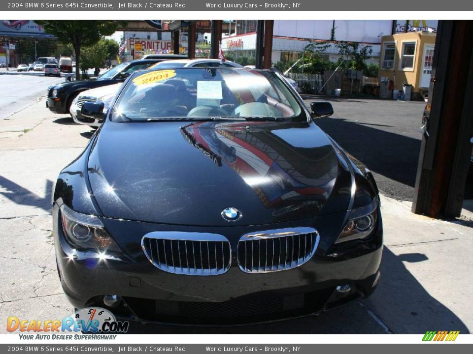 2004 BMW 6 Series 645i Convertible Jet Black / Chateau Red Photo #2