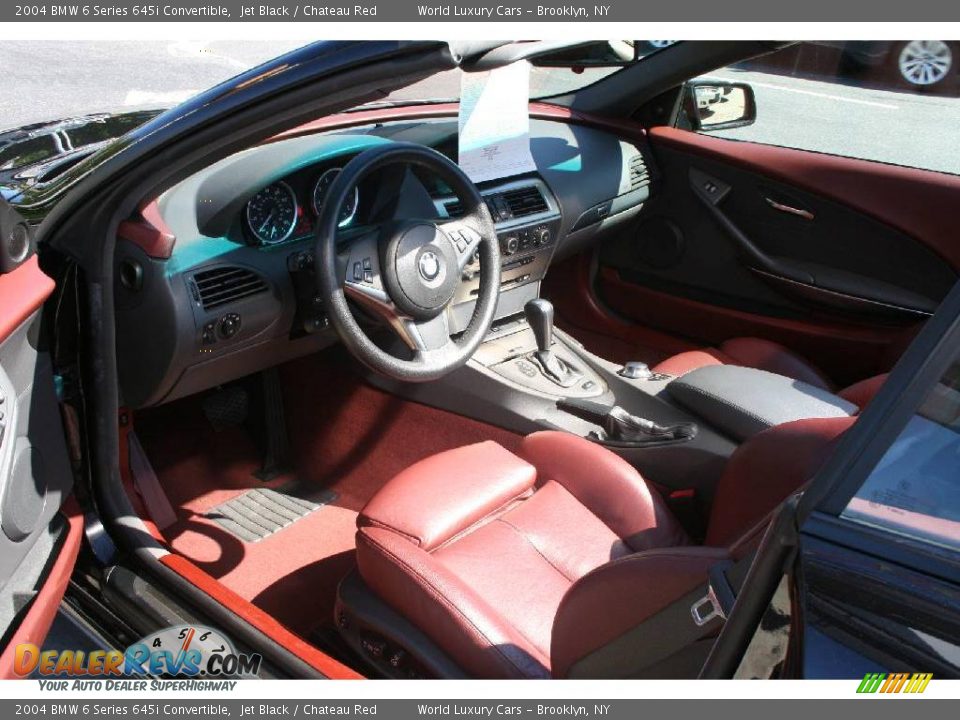 2004 BMW 6 Series 645i Convertible Jet Black / Chateau Red Photo #6