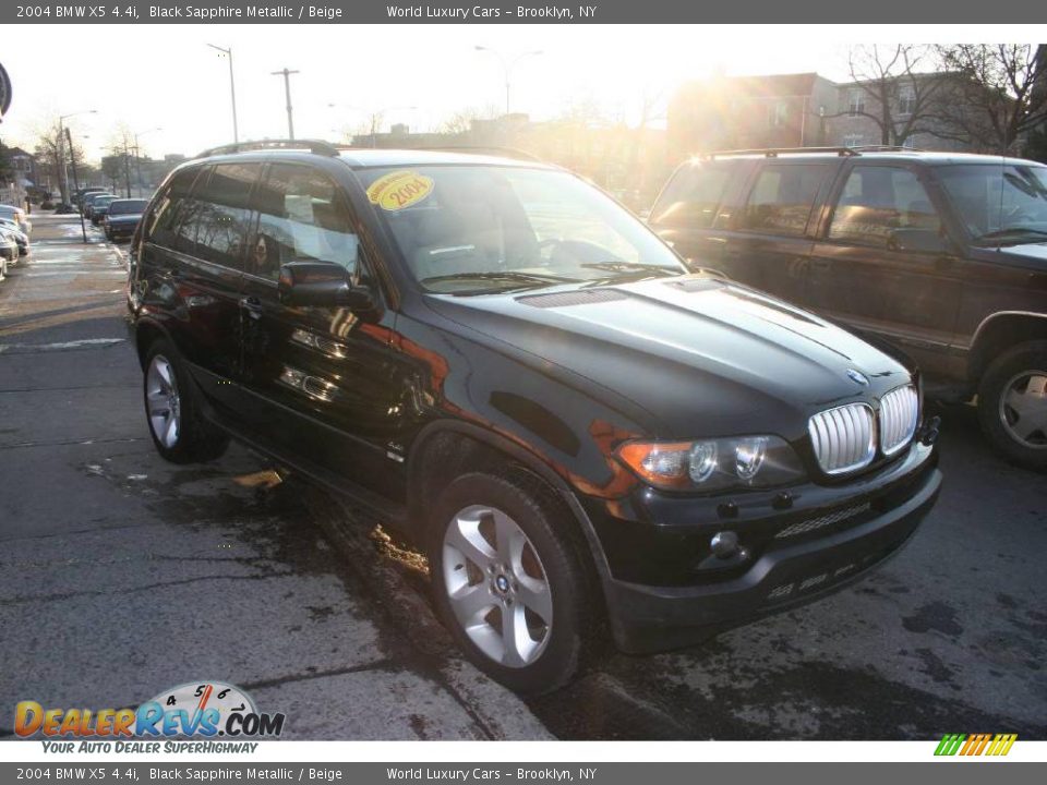 2004 BMW X5 4.4i Black Sapphire Metallic / Beige Photo #3
