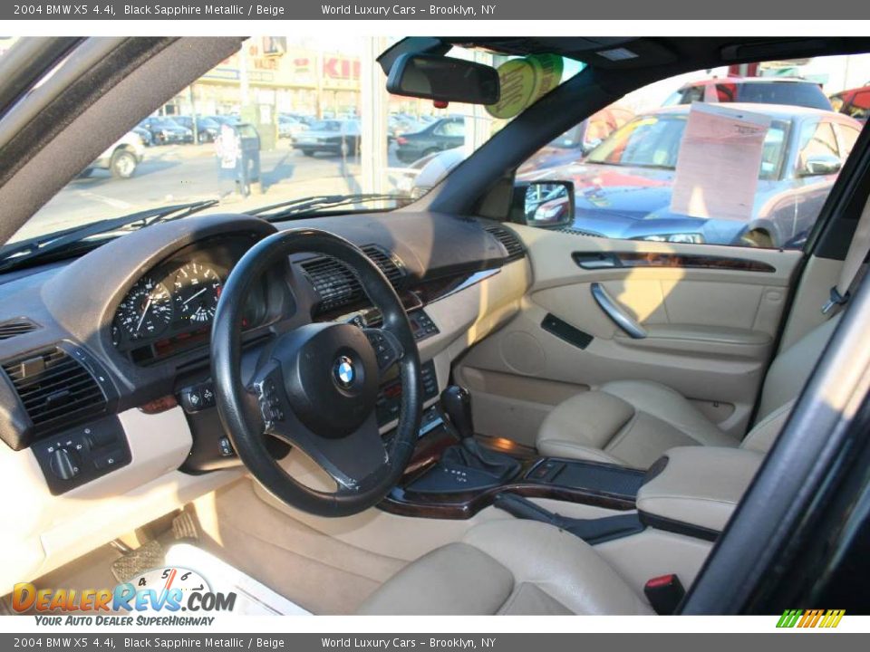 2004 BMW X5 4.4i Black Sapphire Metallic / Beige Photo #8