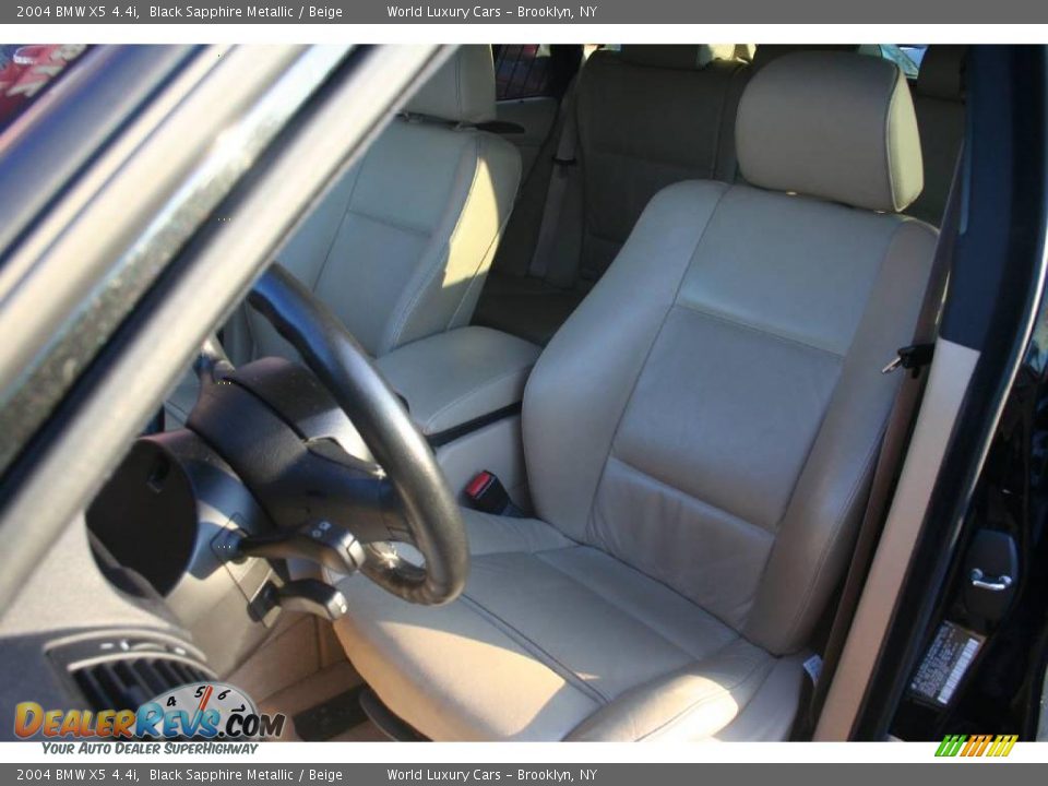 2004 BMW X5 4.4i Black Sapphire Metallic / Beige Photo #9