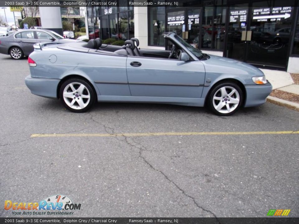 2003 Saab 9-3 SE Convertible Dolphin Grey / Charcoal Grey Photo #9