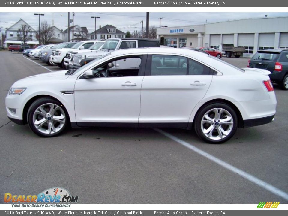 2010 Ford Taurus SHO AWD White Platinum Metallic Tri-Coat / Charcoal Black Photo #8