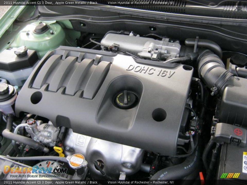 2011 Hyundai Accent GS 3 Door 1.6 Liter DOHC 16-Valve VVT 4 Cylinder Engine Photo #9
