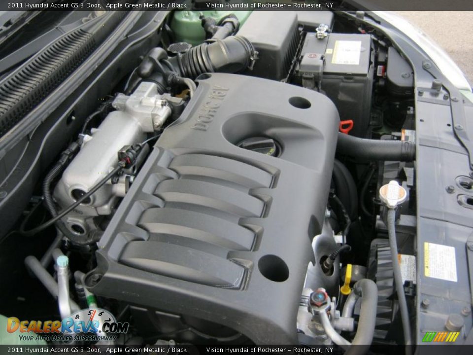 2011 Hyundai Accent GS 3 Door 1.6 Liter DOHC 16-Valve VVT 4 Cylinder Engine Photo #10