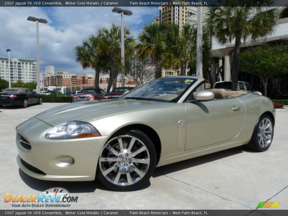 Winter Gold Metallic 2007 Jaguar XK XK8 Convertible Photo #1