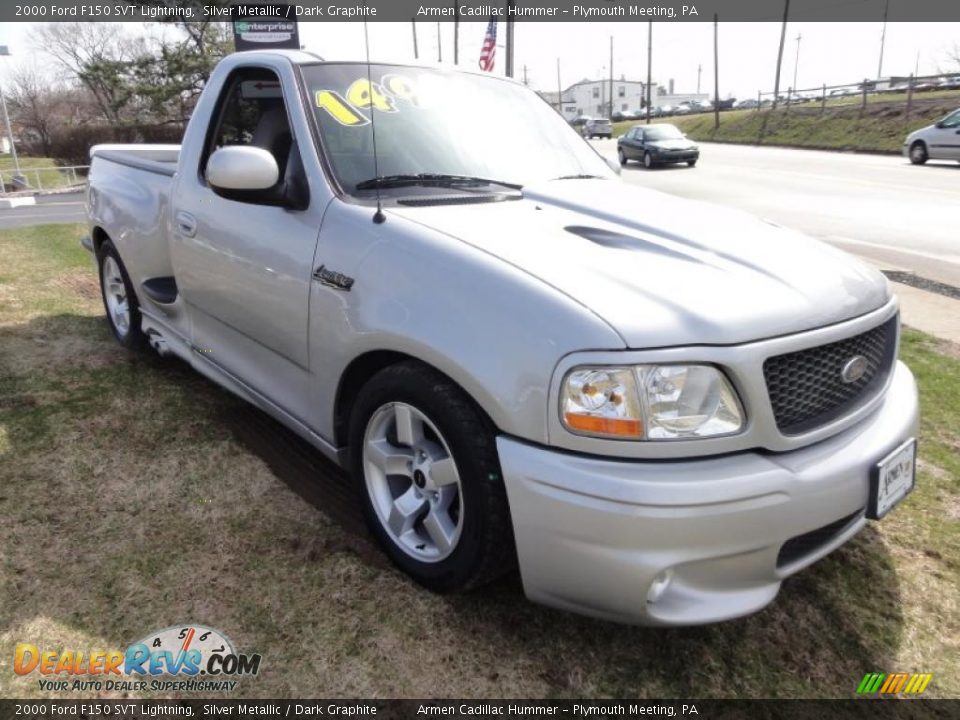 2000 Ford F150 SVT Lightning Silver Metallic / Dark Graphite Photo #4