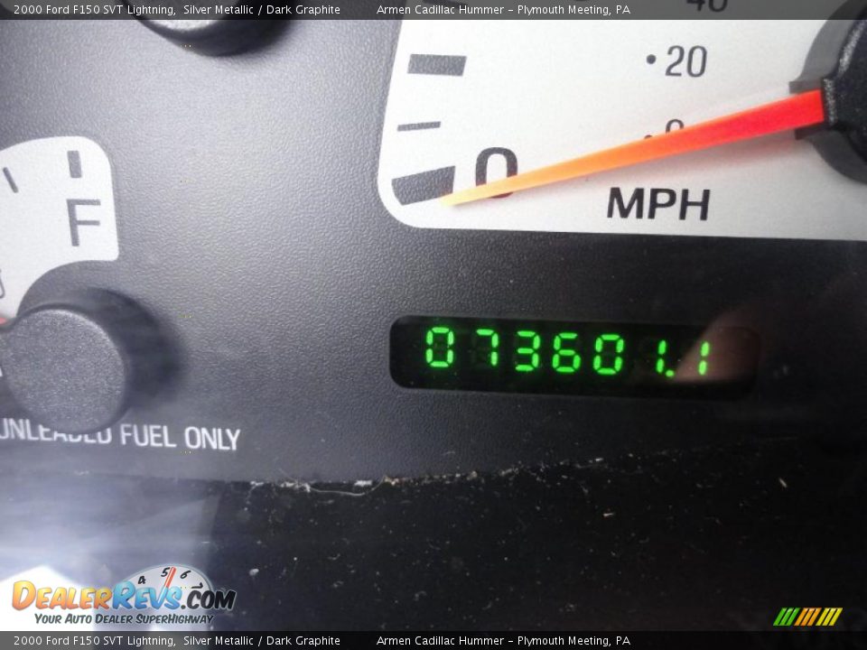 2000 Ford F150 SVT Lightning Silver Metallic / Dark Graphite Photo #36