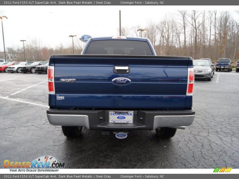 2011 Ford F150 XLT SuperCab 4x4 Dark Blue Pearl Metallic / Steel Gray Photo #4