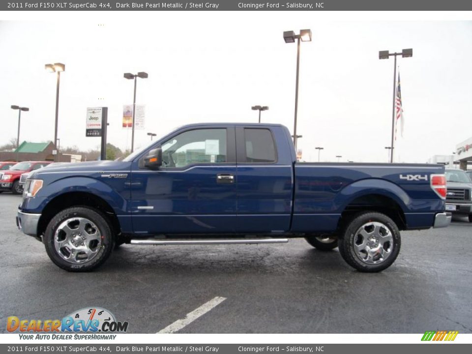 2011 Ford F150 XLT SuperCab 4x4 Dark Blue Pearl Metallic / Steel Gray Photo #5