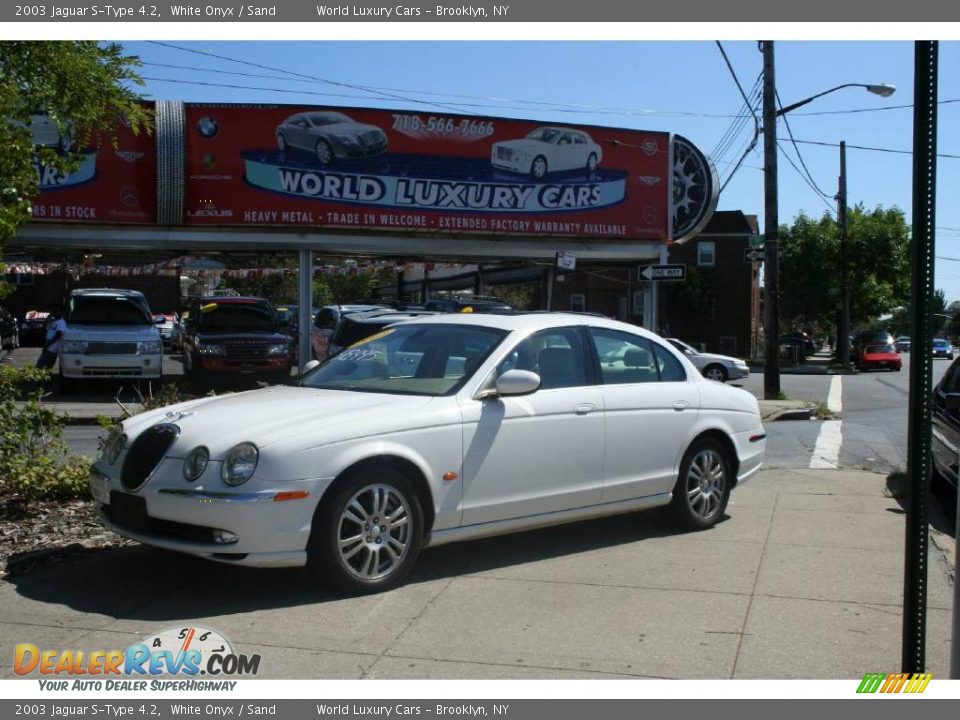 2003 Jaguar S-Type 4.2 White Onyx / Sand Photo #1