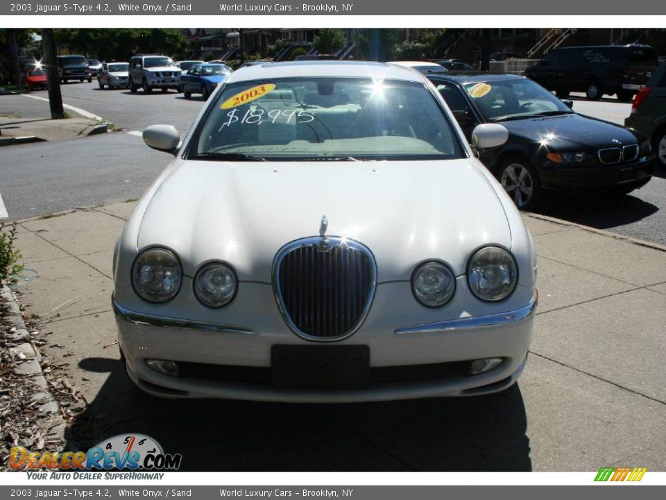 2003 Jaguar S-Type 4.2 White Onyx / Sand Photo #2