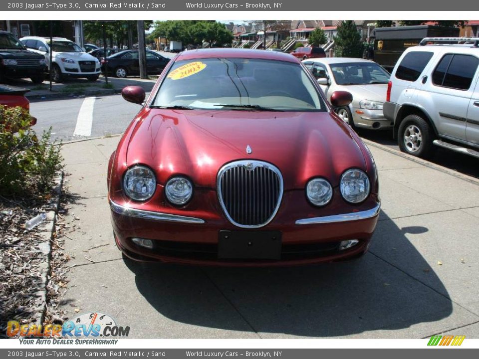 2003 Jaguar S-Type 3.0 Carnival Red Metallic / Sand Photo #2