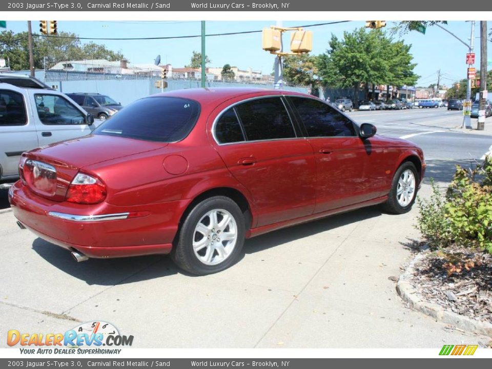 2003 Jaguar S-Type 3.0 Carnival Red Metallic / Sand Photo #6