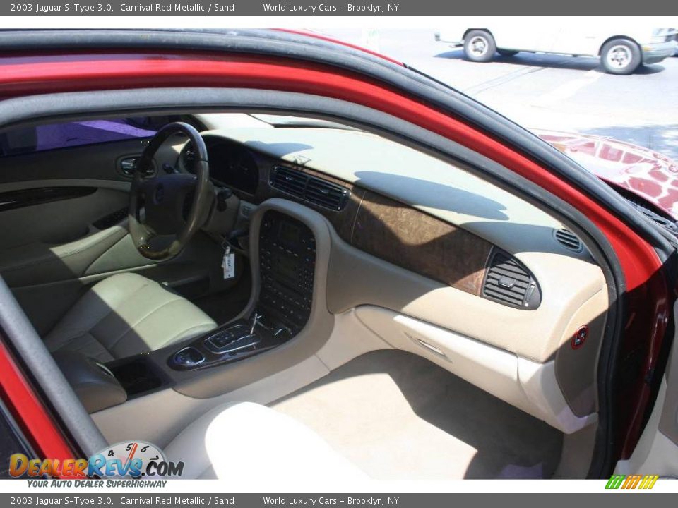 2003 Jaguar S-Type 3.0 Carnival Red Metallic / Sand Photo #8