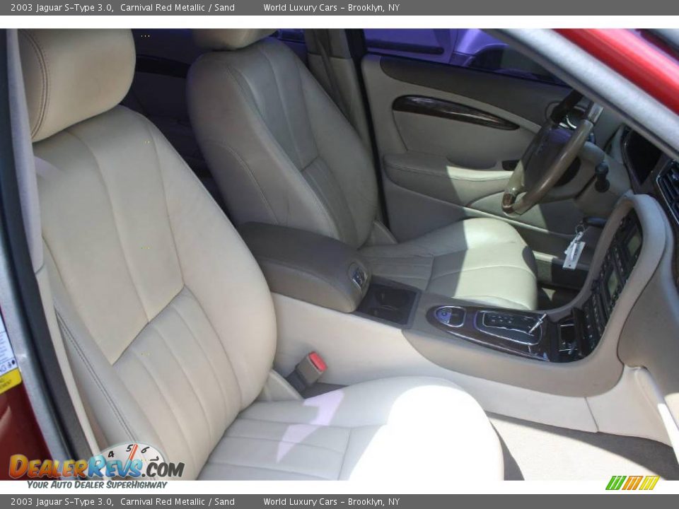 2003 Jaguar S-Type 3.0 Carnival Red Metallic / Sand Photo #9