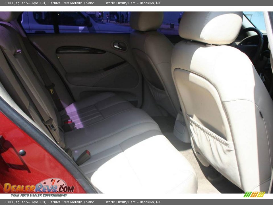 2003 Jaguar S-Type 3.0 Carnival Red Metallic / Sand Photo #10