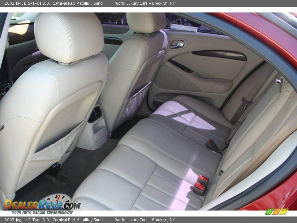 2003 Jaguar S-Type 3.0 Carnival Red Metallic / Sand Photo #11