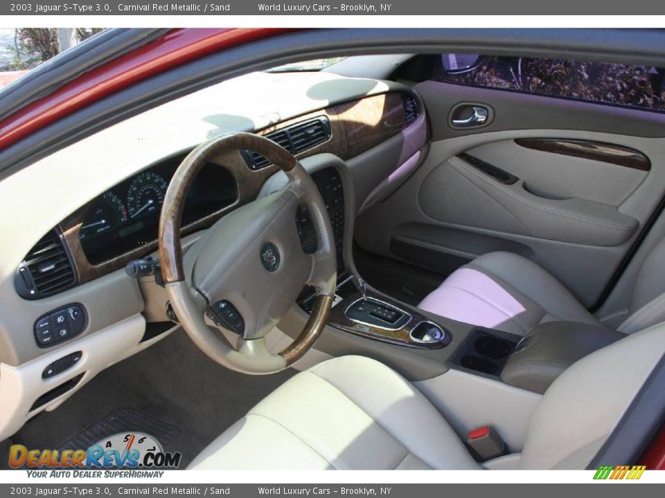 2003 Jaguar S-Type 3.0 Carnival Red Metallic / Sand Photo #12