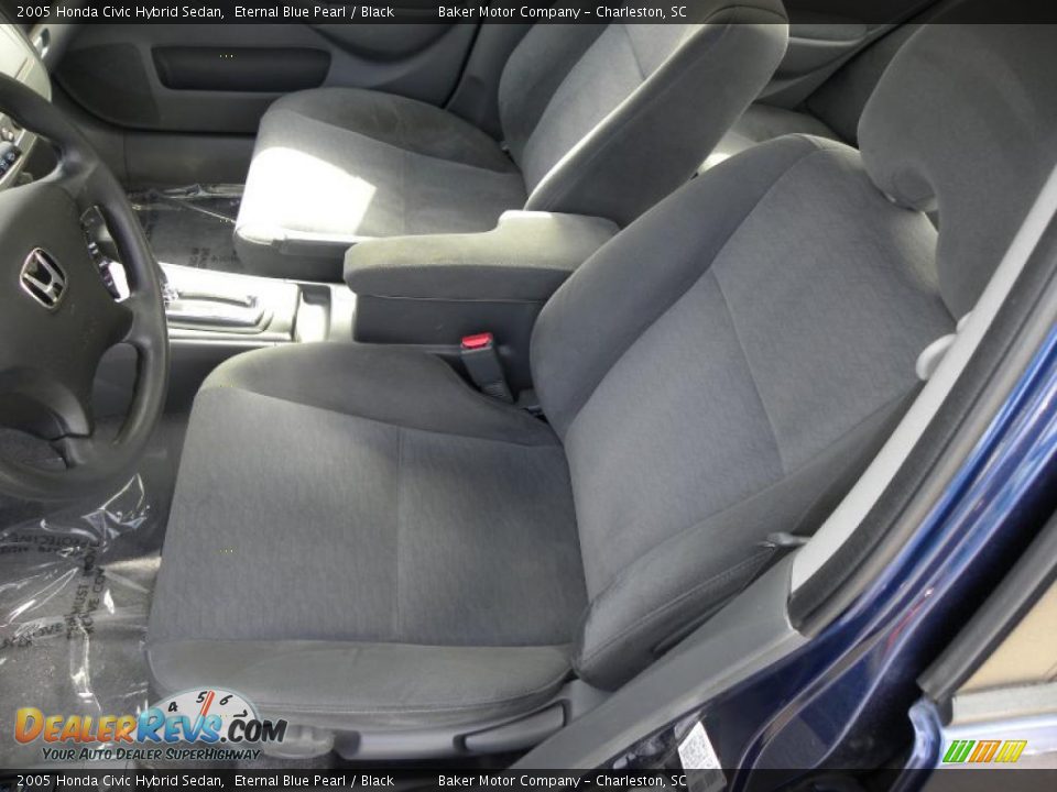 Black Interior - 2005 Honda Civic Hybrid Sedan Photo #4