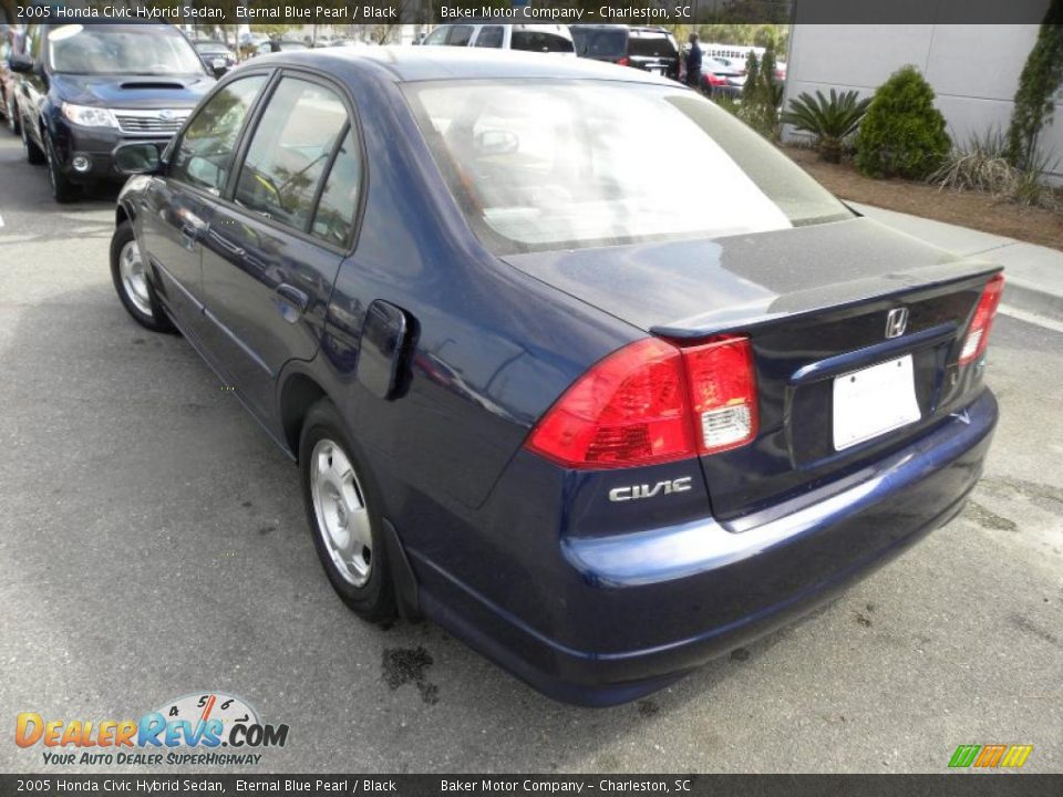 2005 Honda Civic Hybrid Sedan Eternal Blue Pearl / Black Photo #16