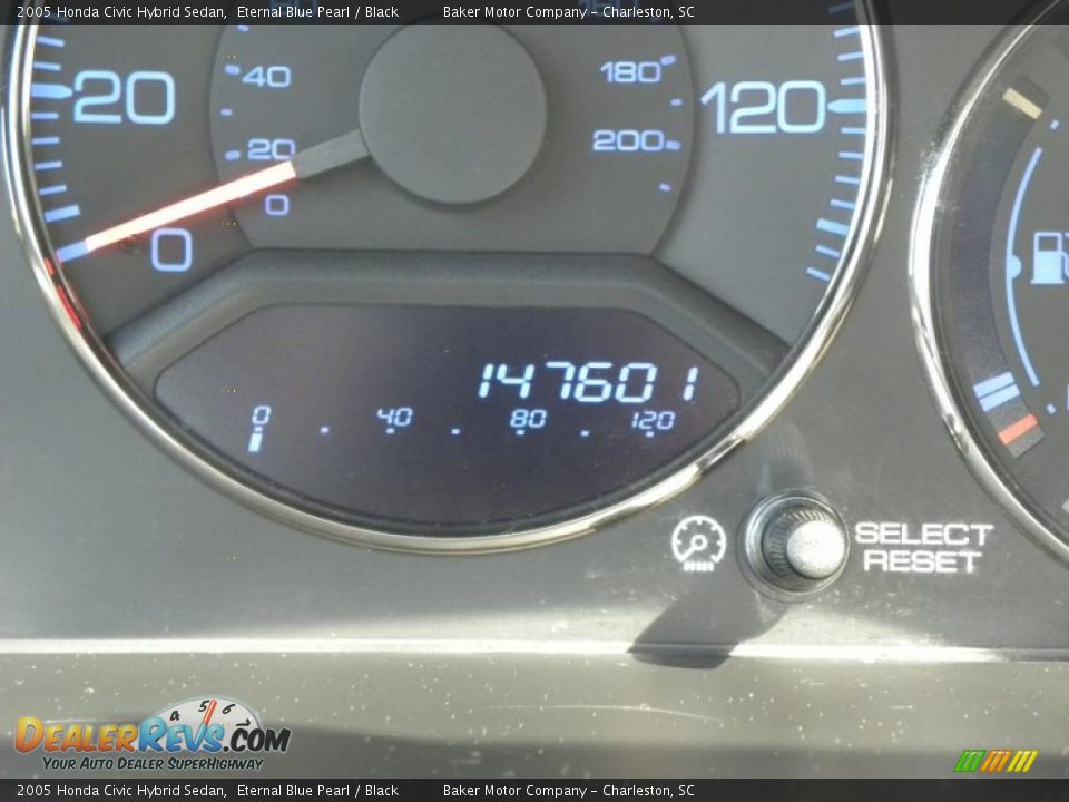 2005 Honda Civic Hybrid Sedan Eternal Blue Pearl / Black Photo #24