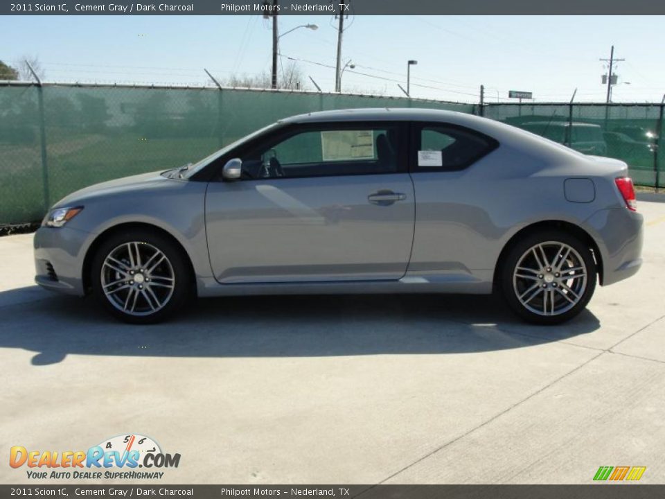 2011 Scion tC Cement Gray / Dark Charcoal Photo #6
