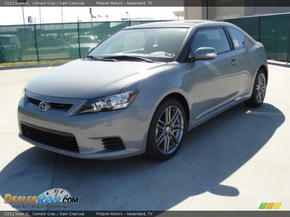 2011 Scion tC Cement Gray / Dark Charcoal Photo #7