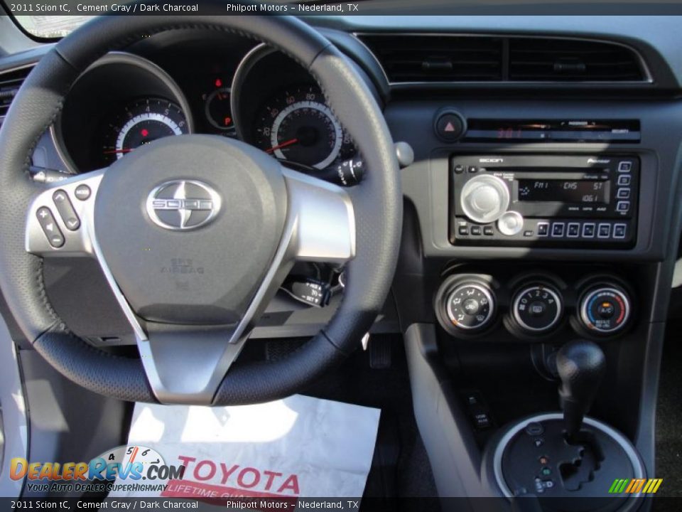 2011 Scion tC Cement Gray / Dark Charcoal Photo #26