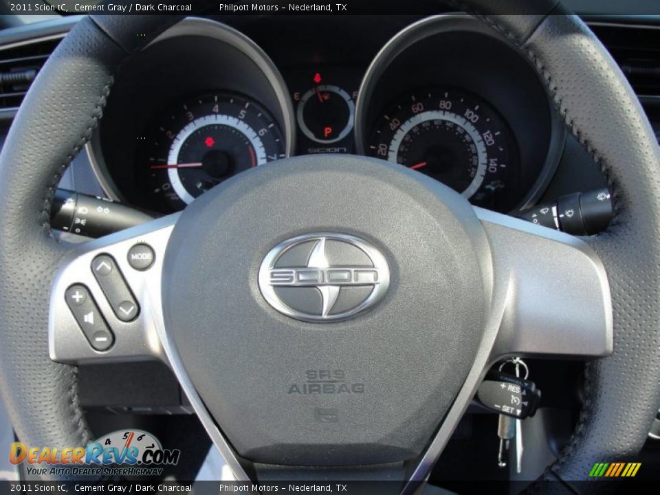 2011 Scion tC Cement Gray / Dark Charcoal Photo #31