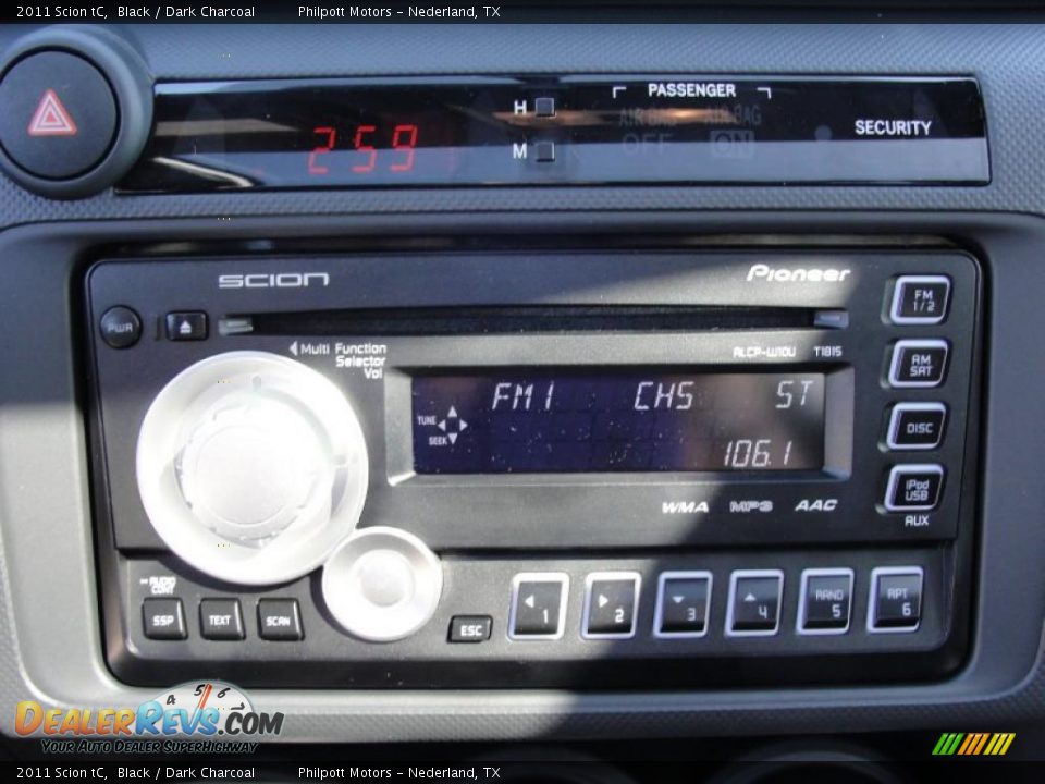 2011 Scion tC Black / Dark Charcoal Photo #29