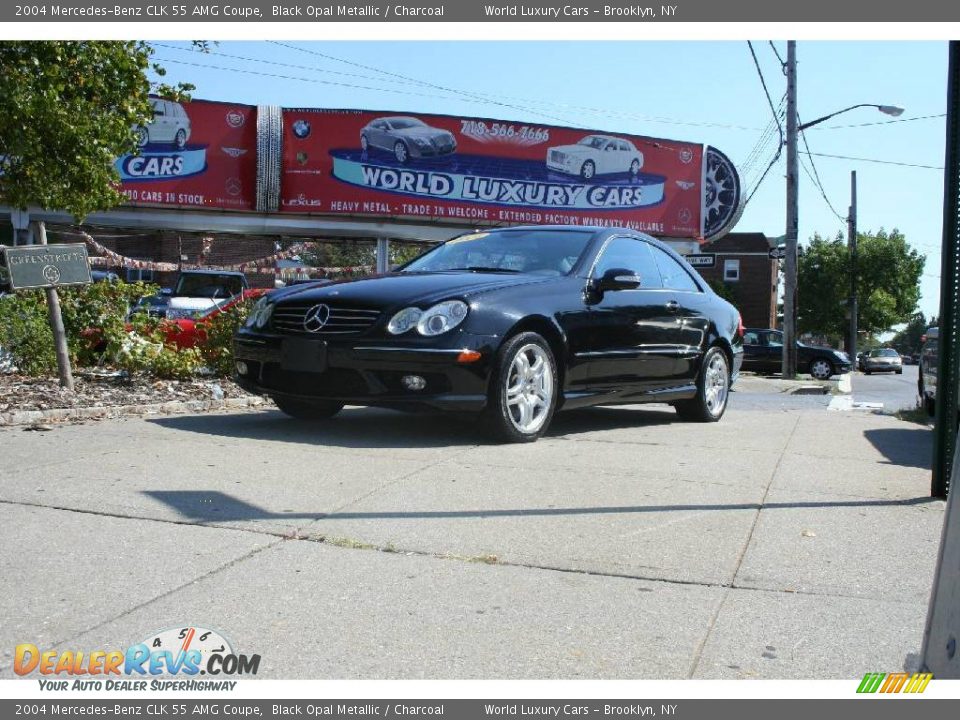 2004 Mercedes-Benz CLK 55 AMG Coupe Black Opal Metallic / Charcoal Photo #1