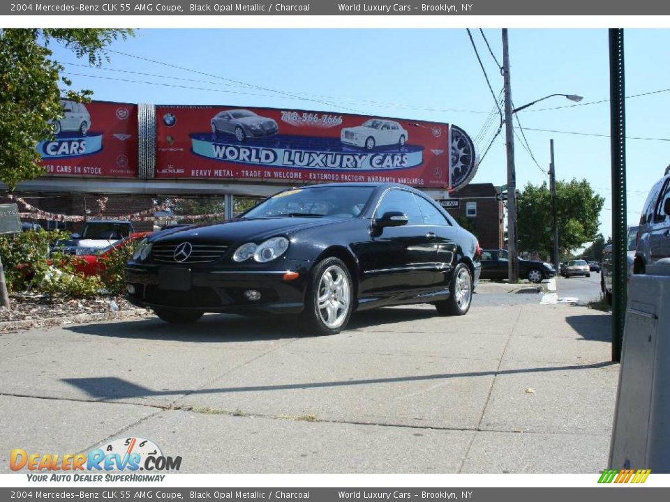 2004 Mercedes-Benz CLK 55 AMG Coupe Black Opal Metallic / Charcoal Photo #2