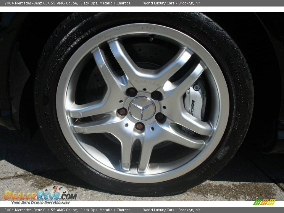 2004 Mercedes-Benz CLK 55 AMG Coupe Black Opal Metallic / Charcoal Photo #10