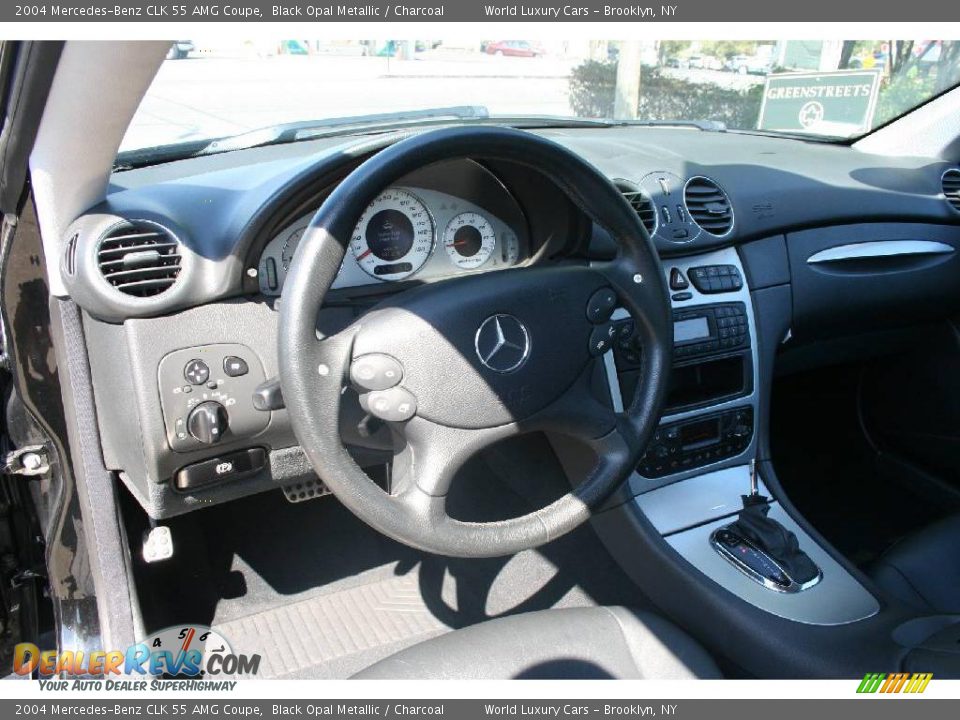 2004 Mercedes-Benz CLK 55 AMG Coupe Black Opal Metallic / Charcoal Photo #12