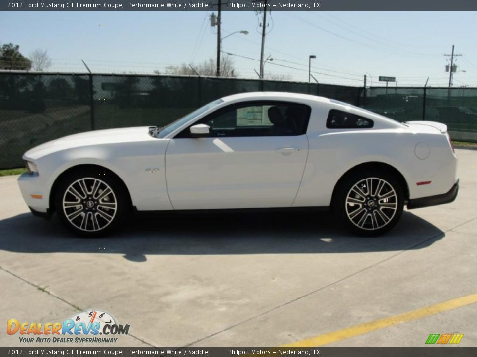 2012 Ford Mustang GT Premium Coupe Performance White / Saddle Photo #6