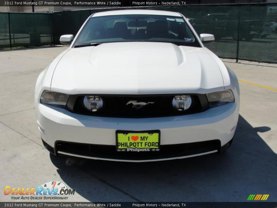 2012 Ford Mustang GT Premium Coupe Performance White / Saddle Photo #8