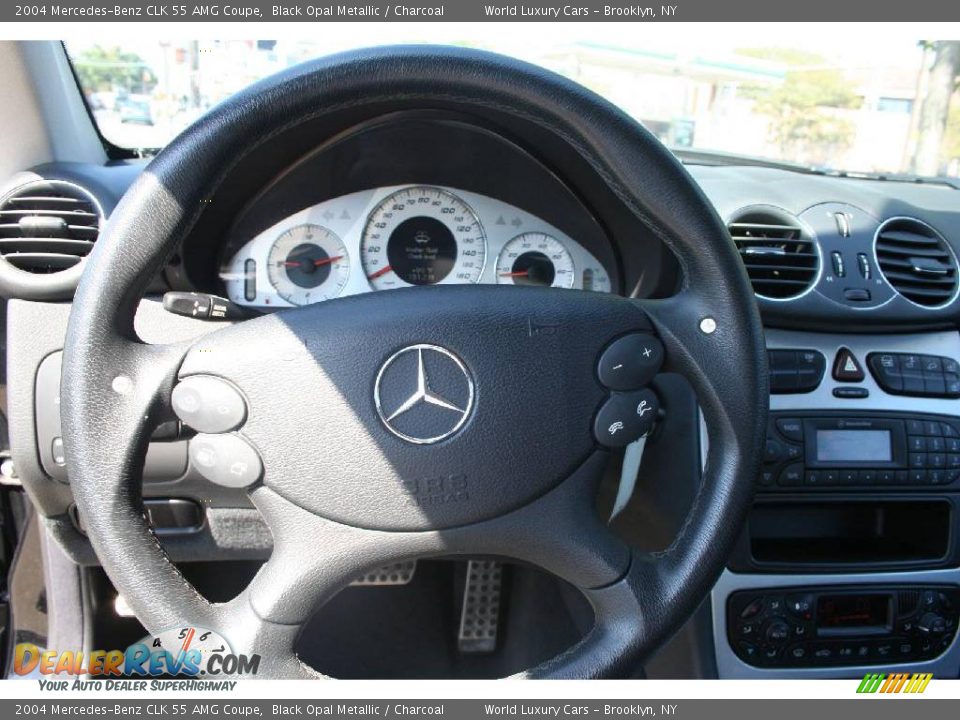 2004 Mercedes-Benz CLK 55 AMG Coupe Black Opal Metallic / Charcoal Photo #14