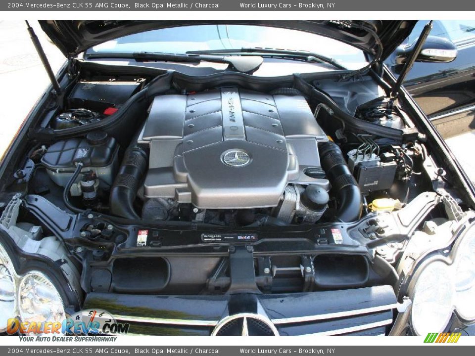 2004 Mercedes-Benz CLK 55 AMG Coupe Black Opal Metallic / Charcoal Photo #16
