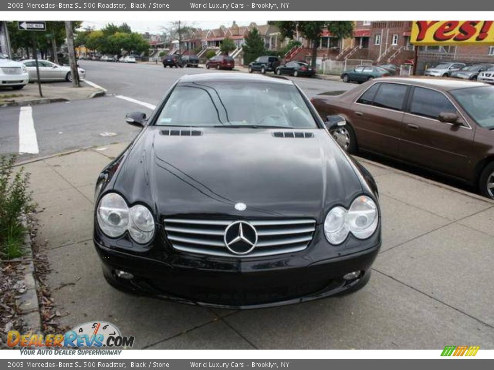 2003 Mercedes-Benz SL 500 Roadster Black / Stone Photo #2