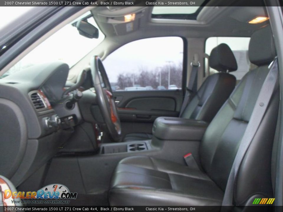 Ebony Black Interior - 2007 Chevrolet Silverado 1500 LT Z71 Crew Cab 4x4 Photo #16