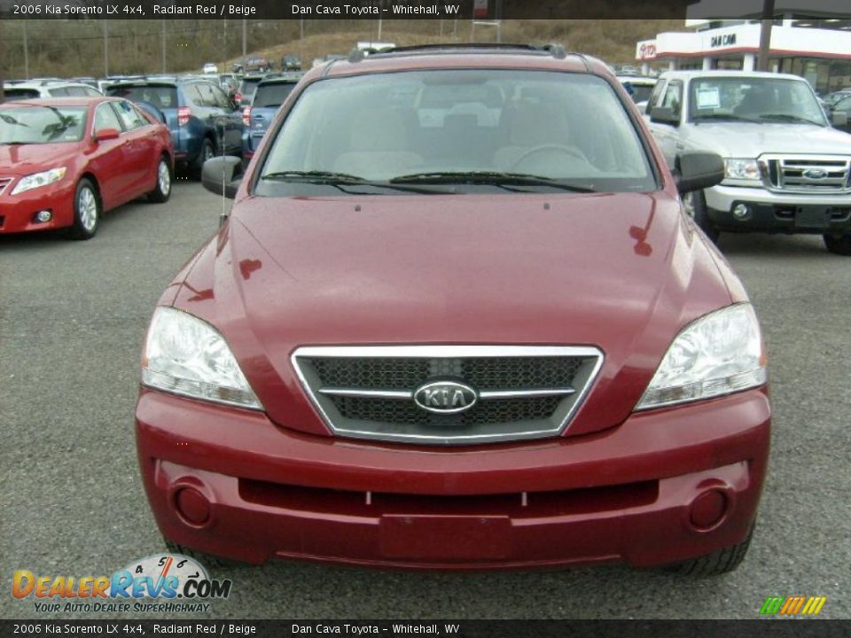 2006 Kia Sorento LX 4x4 Radiant Red / Beige Photo #2