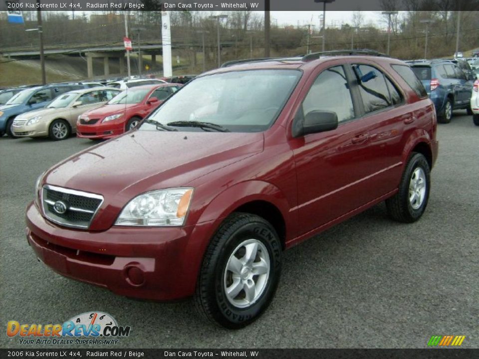 2006 Kia Sorento LX 4x4 Radiant Red / Beige Photo #3